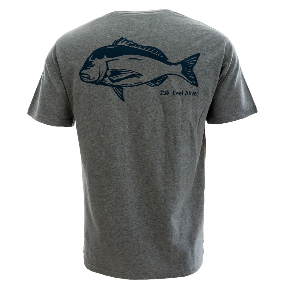 Daiwa Feel Alive Snapper Mens T-Shirt Grey Marle 4 Daiwa Feel Alive Snapper Mens T-Shirt Grey Marle - Image 2