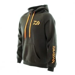 Daiwa Mens Hoodie Green Orange Small