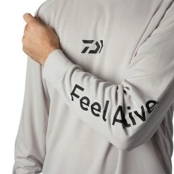 Daiwa D-Vec UPF Mens Long Sleeve Fishing Shirt Grey -Deals Catch And Reel Store dafacn079gy 2