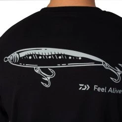 Daiwa Feel Alive Divestar Mens T-Shirt Black -Deals Catch And Reel Store dafacn085bk 4