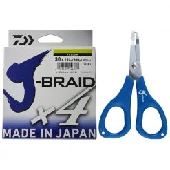 Daiwa X4 J-Braid With Scissors Yellow 270m 80lb